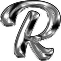 Metal Liquid Alphabet Letter R png
