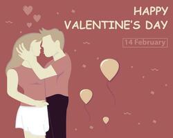 illustration vector graphic of a man holds his lover's head, perfect for international day. valentines day, celebrate, greeting card, etc.