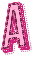 Valentine Pink Dotted Alphabet Letter A png