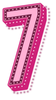 San Valentino rosa tratteggiata alfabeto numero 7 png