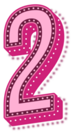 enamorado rosado punteado alfabeto número 2 png