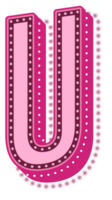 Valentine Pink Dotted Alphabet Letter U png