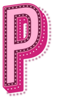 Valentine Pink Dotted Alphabet Letter P png