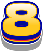 Yellow Light Layered Alphabet Number 8 png