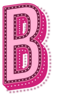 Valentine Pink Dotted Alphabet Letter B png