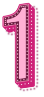 Valentine Pink Dotted Alphabet Number 1 png