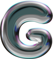 Chrome Liquid Blob Alphabet Letter G png