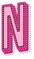 Valentine Pink Dotted Alphabet Letter N png