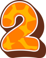 Giraffe Alphabet Number 2 png