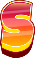 Orange Comic Stripped  Alphabet Letter S png