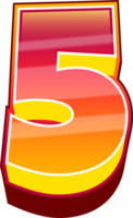 Orange Comic Stripped  Alphabet Number 5 png