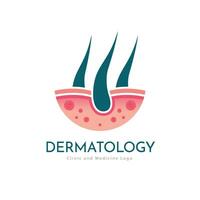 Dermatology skin care clinic and medicine logo template design for brand or company and other vector