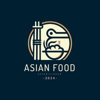 asiático comida palillos taza logo modelo diseño para marca o empresa y otro vector
