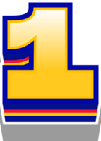 Yellow Light Layered Alphabet Number 1 png