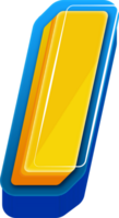 3d azul linha amarelo azul alfabeto carta Eu png