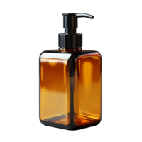 AI generated Amber Bottle of Liquid Soap on Transparent Background Created With Generative AI Technology png