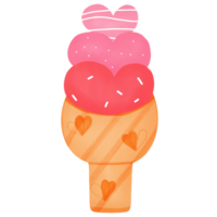 Ice cream heart valentine png