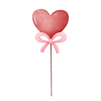 Red heart with pink bow png