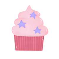 fest cupcake. vattenfärg stil, hjärtans dag png