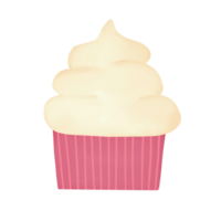 fest cupcake. vattenfärg stil, hjärtans dag png