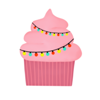 Party cupcake. watercolor style, valentine's day png