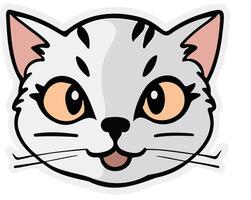 Cute cat sticker vector