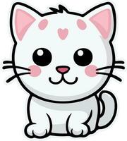 Cute cat sticker vector