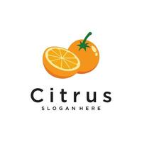 Citrus logo design with creative concept Premium Vector