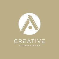 Letter A logo design with creative concept Premium Vector