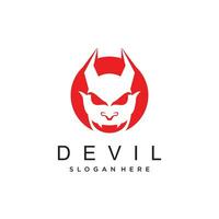 Vector red devil logo design with simple concept