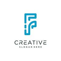 Letter F logo design with creative concept Premium Vector