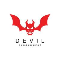 Vector red devil logo design with simple concept