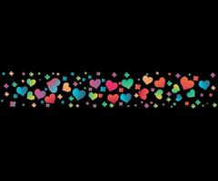 vector Heart abstract colorful background isolated on black