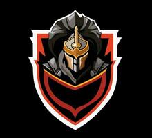 vector warrior logo with shield manually created