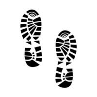 Vector silhouette of footprints with sandals. Footprints on a white background.