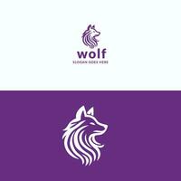 un majestuoso lobo logo vector