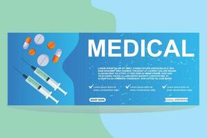 medical banner design template vector