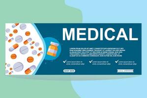 medical banner design template vector