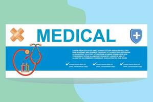 medical banner design template vector