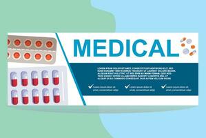 medical banner design template vector