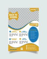 School Admit Flyer or Unique Kids School Leaflet Template  A4 vector