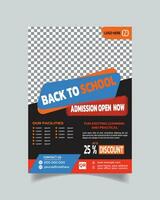 Unique Back to SchoolTemplate and Modern Admission Leaflet Elegant School Poster vector