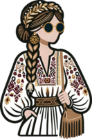 ai generiert 50er Jahre Mode Frau mit Sonnenbrille. diese vielseitig Design ist Ideal zum Drucke, T-Shirt Entwürfe, Becher Herstellung, und viele andere Aufgaben. png