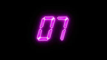 ten to zero neon digital countdown timer video