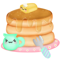Cute pancake with butter png