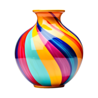 AI generated Colorful Vase Isolated on Transparent Background png