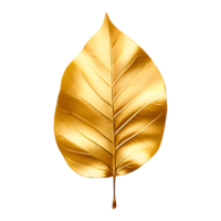 AI generated Golden Leaf Isolated on Transparent Background png