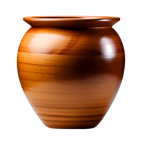 AI generated Wooden Vase Isolated on Transparent Background png