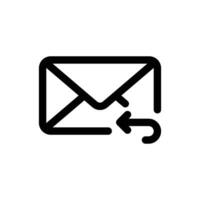 respuesta correo electrónico icono en de moda contorno estilo aislado en blanco antecedentes. respuesta correo electrónico silueta símbolo para tu sitio web diseño, logo, aplicación, ui vector ilustración, eps10.