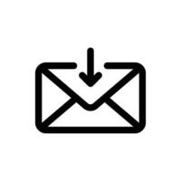 Inbox icon in trendy outline style isolated on white background. Inbox silhouette symbol for your website design, logo, app, UI. Vector illustration, EPS10.